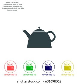 Teapot kettle on isolated, vector illustration