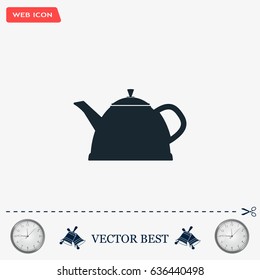 Teapot kettle on isolated, vector illustration