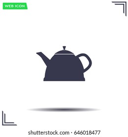 Teapot kettle on isolated, vector illustration