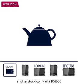 Teapot kettle on isolated, vector illustration