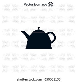Teapot kettle on isolated, vector illustration