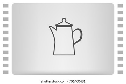 Teapot kettle on isolated, vector illustration