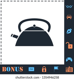 Teapot kettle. Perfect icon with bonus simple icons