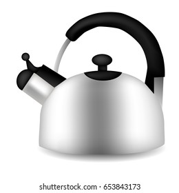 Teapot and kettle. Set in a realistic style. Vector Image.