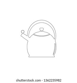 Teapot kettle. simple flat vector icon illustration. outline line symbol - editable stroke