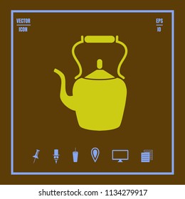 Teapot , kettle, tea kettle vector icon. Illustration on a flat design style.