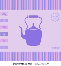 Teapot , kettle, tea kettle vector icon. Illustration on a flat design style.