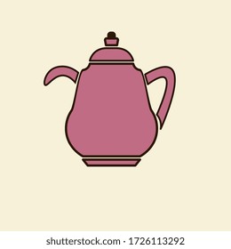 Icono vectorial de tetera, hervidor de agua, hervidor de té
