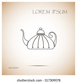 Teapot, kettle, tea kettle vector icon.