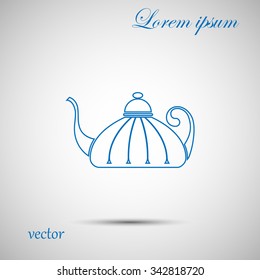 Teapot , kettle, tea kettle vector icon.