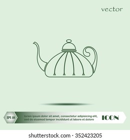 Teapot , kettle, tea kettle vector icon.