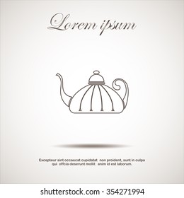 Teapot , kettle, tea kettle vector icon.
