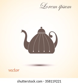 Teapot , kettle, tea kettle vector icon.