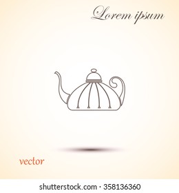 Teapot , kettle, tea kettle vector icon.