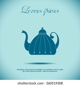 Teapot , kettle, tea kettle vector icon.
