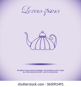 Teapot , kettle, tea kettle vector icon.