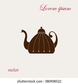 Teapot , kettle, tea kettle vector icon.