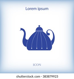 Teapot , kettle, tea kettle vector icon.