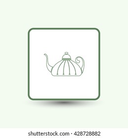 Teapot , kettle, tea kettle vector icon.