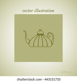 Teapot , kettle, tea kettle vector icon.