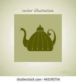 Teapot , kettle, tea kettle vector icon.