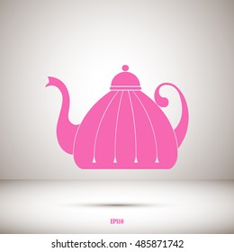 Teapot , kettle, tea kettle vector icon.