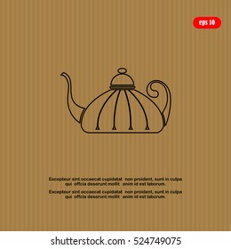 Teapot , kettle, tea kettle vector icon.