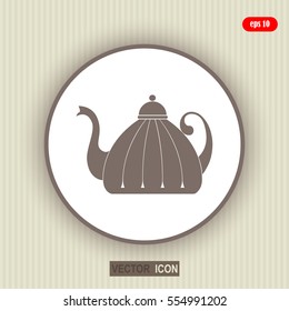 Teapot , kettle, tea kettle vector icon.