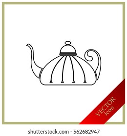 Teapot , kettle, tea kettle vector icon.