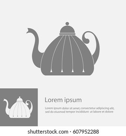 Teapot , kettle, tea kettle vector icon.