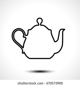 Teapot , kettle, tea kettle vector icon