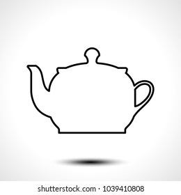 Teapot , kettle, tea kettle vector line icon