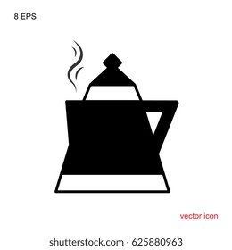 Teapot Kettle Trendy Icon Isolated on White Background. Vector illustration
