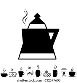 Teapot Kettle Trendy Icon Isolated on White Background. Vector illustration