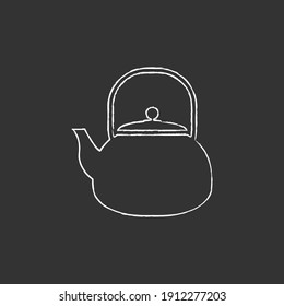 Teapot, Kettle Vector Chalk Icon