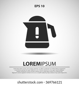 Teapot, kettle vector icon