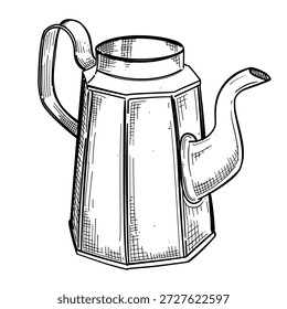 teapot kettle vector line art hand drawn illustration