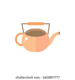 teapot kitchen culture traditional japan icon vector illustration