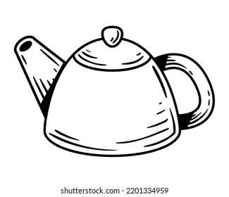 teapot kitchen isolated flat icon