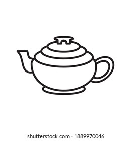 teapot kitchen utensil line style icon vector illustration design