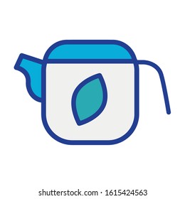 teapot with leaf isolated icon vector illustration design