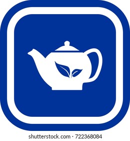 Teapot , leaves icon , sign Square with rounded corners
