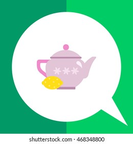 Teapot with lemon icon