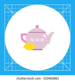 Teapot with lemon icon