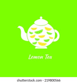 Teapot with lemon tea icon