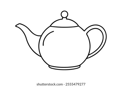 Teapot Line Art Vector Illustration