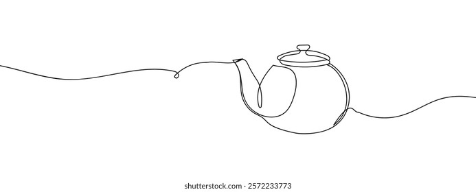 teapot line art vector illustration with transparent background.