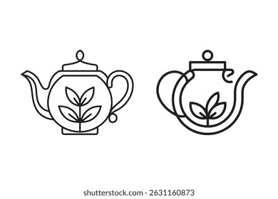 Teapot line art vector illustration