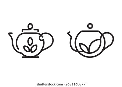 Teapot line art vector illustration