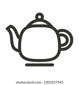 Teapot line icon. Hot drinks chinese tea pot symbols vector illustration